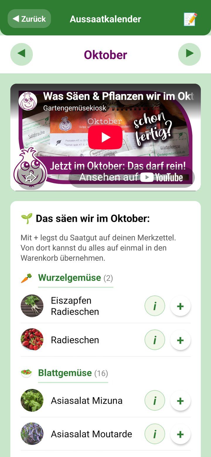 Beetplaner App auf dem iPhone: Aussaatkalender